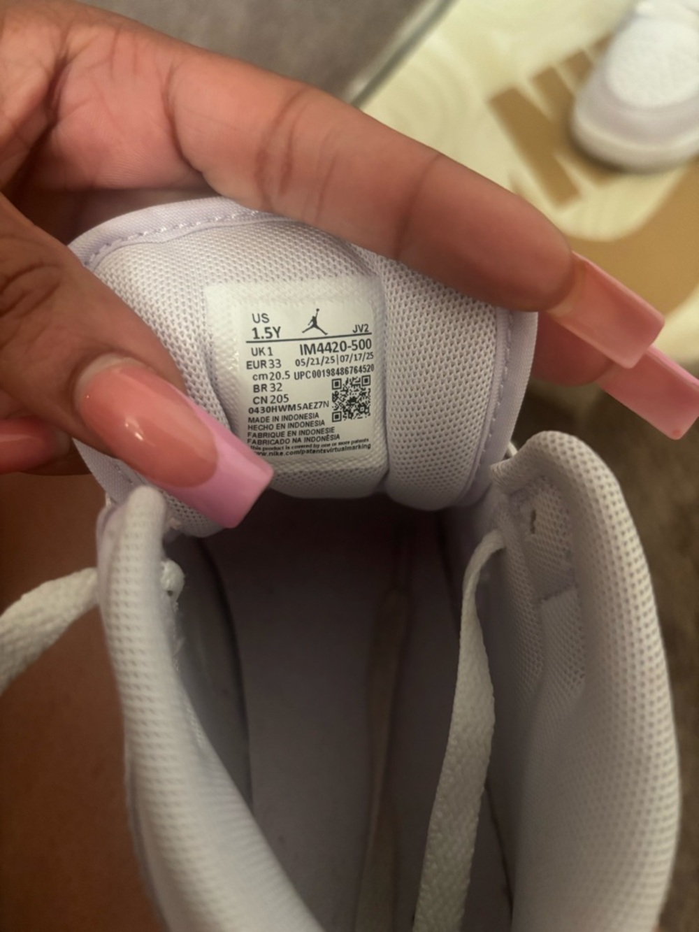 Jordan Kids Pastel Pink High-Top Sneakers - Picture 4 of 7
